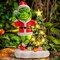 Solar Garden Outdoor Statues with Christmas Tree and LED Lights,Lawn Christmas Decorations Statues for Patio,Balcony,Yard Ornament,Unique Housewarming, Birthday Gifts for Mom Grandma